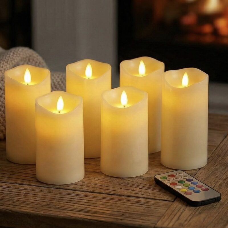 Świece LED 6 Kolorów z Realistycznym Efektem Płomienia