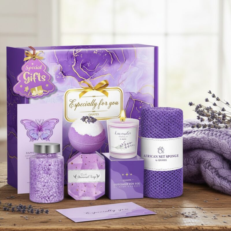 Luksusowy Zestaw SPA Lawenda 7w1 – Prezent dla Żony, Dziewczyny lub Mamy
